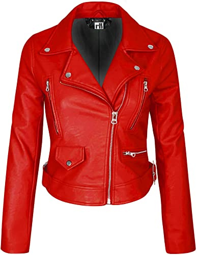 RLS Centiment Biker Red Leather Jacket - Real Leather Jacket