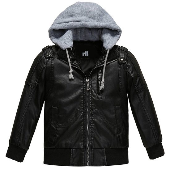 RLS Kids Hoodie Real Leather Jacket Real Leather Jacket